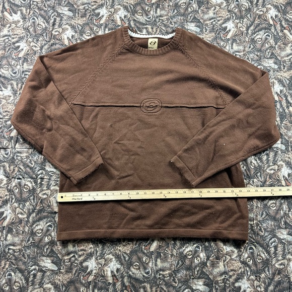 Early 2000s Anchor Blue Brown Crewneck Sweater Classic Knit - Picture 1 of 4